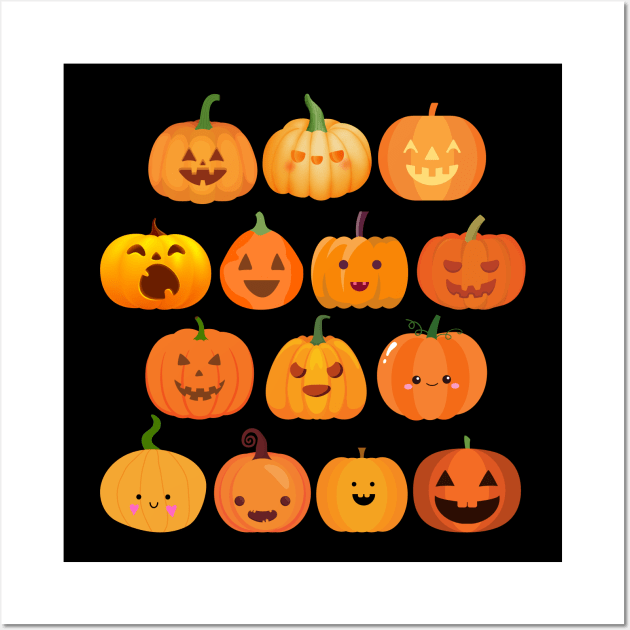 Cute Halloween Pumpkins. Wall Art by WhaleSharkShop